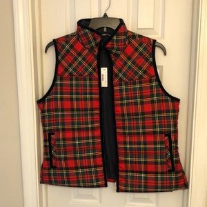 JCREW Mountain Tartan Plaid Puffer Vest NWT